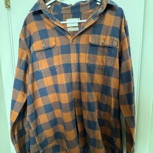 Goodfellow & Co Navy and Rust Checkered Shirt